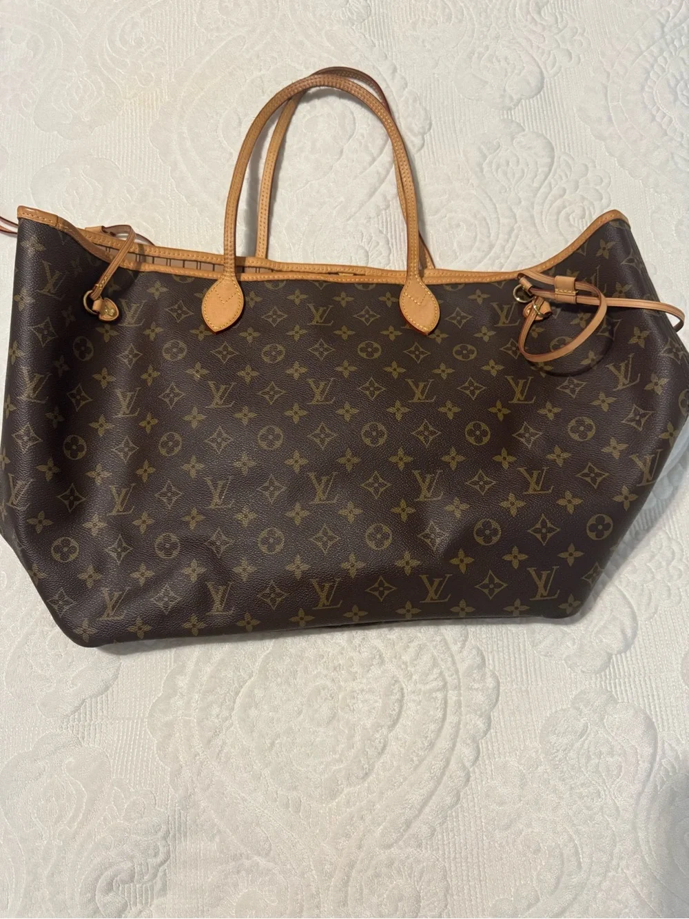 Louis Vuitton Brown Monogram Neverfull GM Shoulder Tote with Vachetta Trim